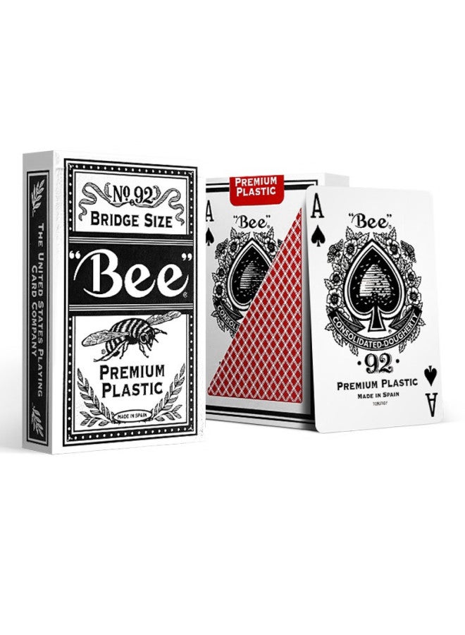 Bee Xiaomifeng Suohua Guandan Dou Dizhu Playing Cards, Plastic Bridge Cards, Narrow Cards, Waterproof And Durable, Imported, Red - Image 1