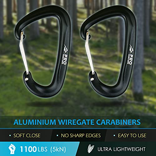 Pro Venture Hammock Straps and 2 Carabiners, 30+2 Loops, 1200lbs Breaking Strength (500lbs Rated) | 100% Non-Stretch, Lightweight, Portable Camping - Quick, Easy Setup | Heavy Duty + Tree Friendly - Image 3