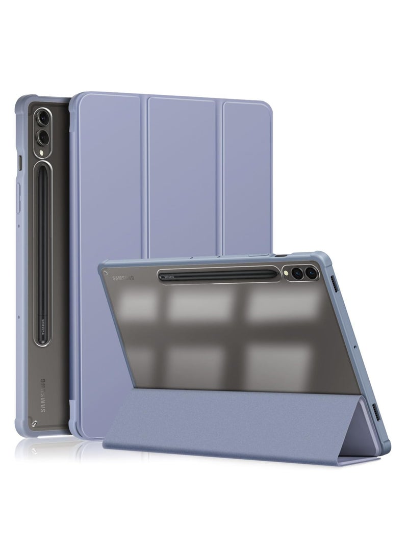 Case for Samsung Galaxy Tab S10+/S10FE+ 12.4-Inch with S Pen Holder, Clear Transparent PC Back, Shockproof Trifold Stand Tablet Cover, Auto Wake/Sleep - Image 1