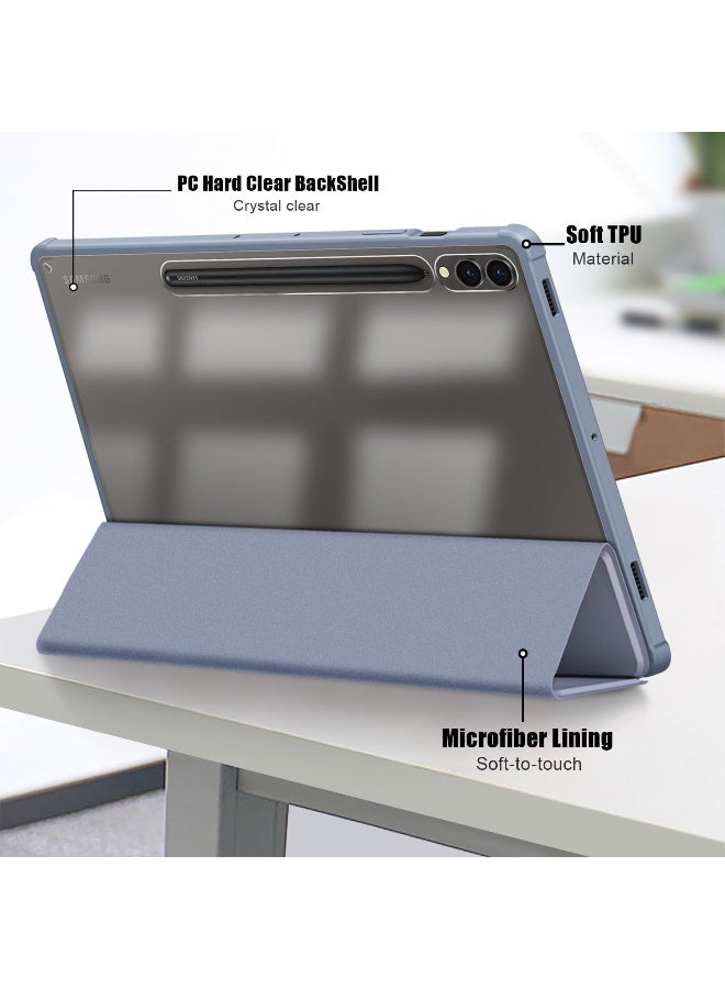 Case for Samsung Galaxy Tab S10+/S10FE+ 12.4-Inch with S Pen Holder, Clear Transparent PC Back, Shockproof Trifold Stand Tablet Cover, Auto Wake/Sleep - Image 2