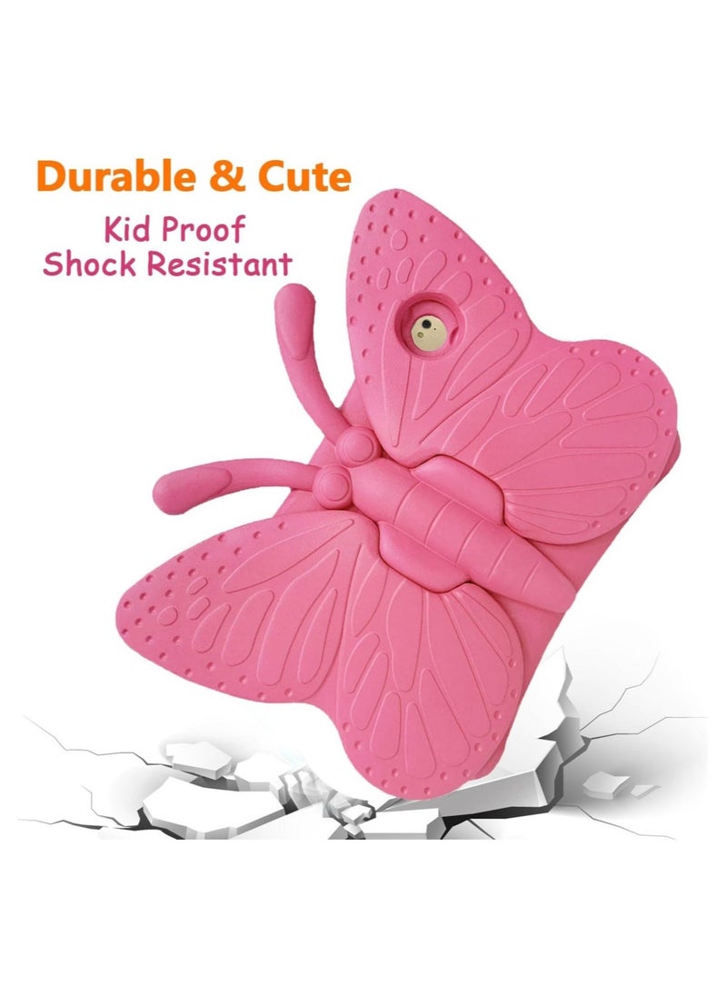 Case, iPad Air 2 Case for Kids,Cute Butterfly Shockproof EVA Foam Super Protection Stand Cover for 9.7" iPad Air/Air 2 iPad 2017/2018 - Rose