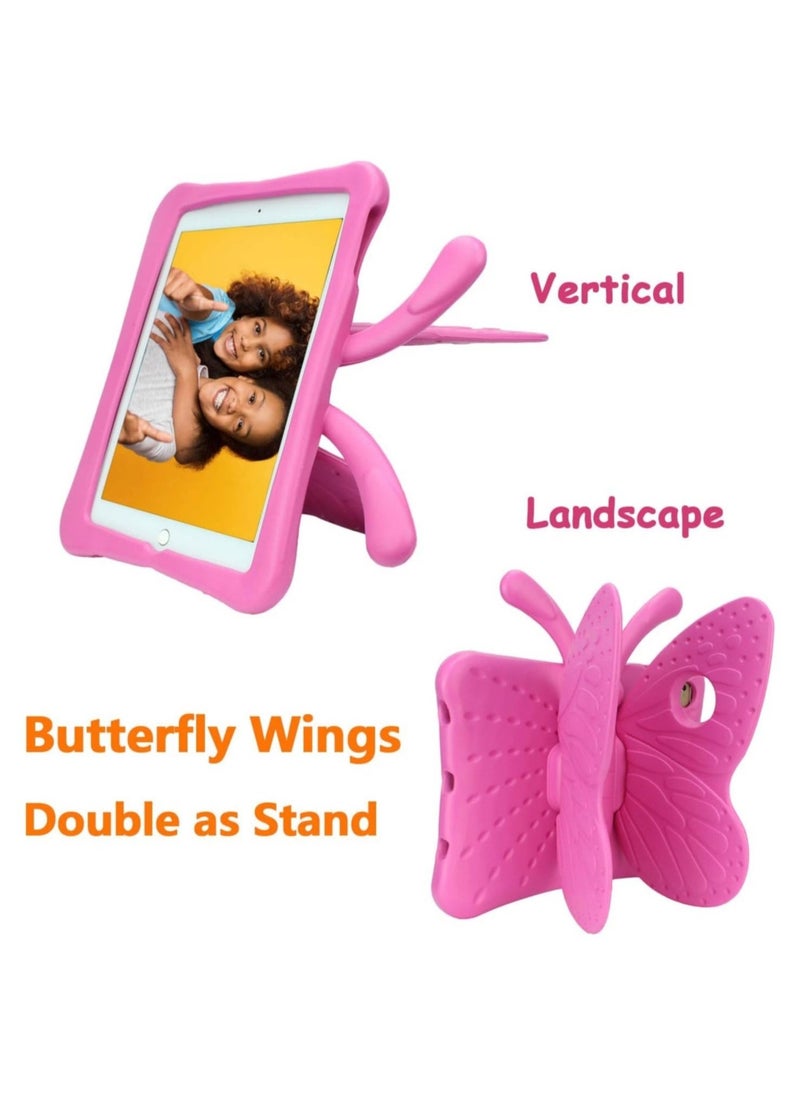 Case, iPad Air 2 Case for Kids,Cute Butterfly Shockproof EVA Foam Super Protection Stand Cover for 9.7" iPad Air/Air 2 iPad 2017/2018 - Rose