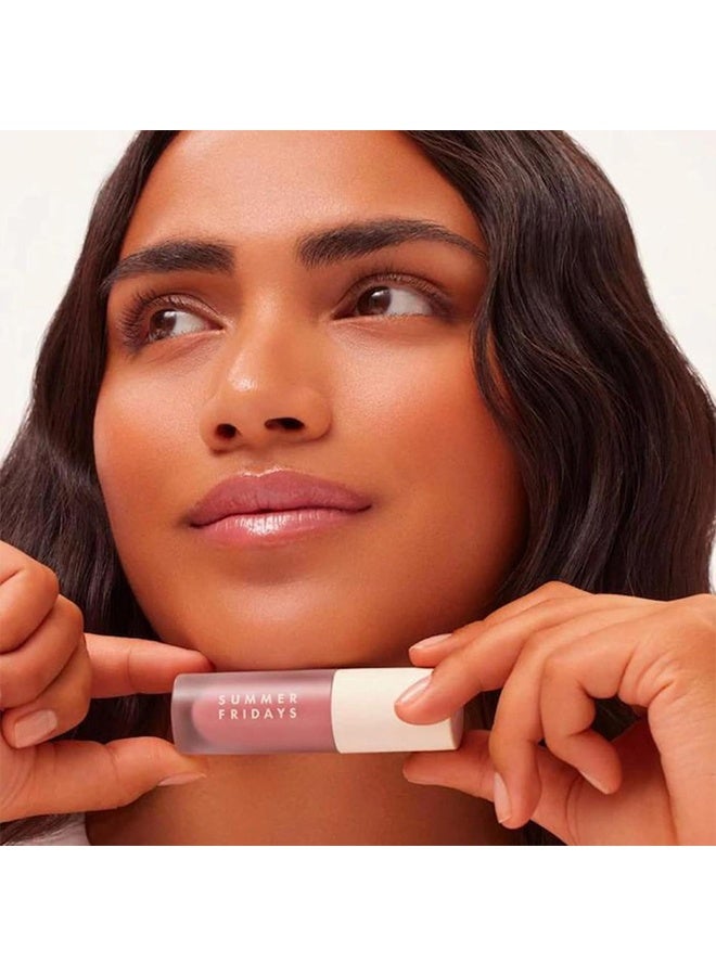 SUMMER FRIDAYS Dream Lip Oil ,Huile a Levres Tinted Lip Oil with Moisturizing Sheer Coverage, High-Shine and Deep Hydration - Non-Sticky Formula for Long-Lasting Softness-Soft mauve - Image 3