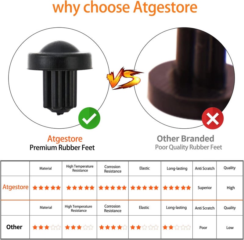 atgestore 12Pcs 5304475129 Stove Grate Rubber Feet Replacement for Frigidaire Gas Range Cooktop Parts Rubber Grate Feet AP4499988 Stove Top Protector Range Grate Rubber Bumpers Burner Grate foot Grate Pad - Image 3