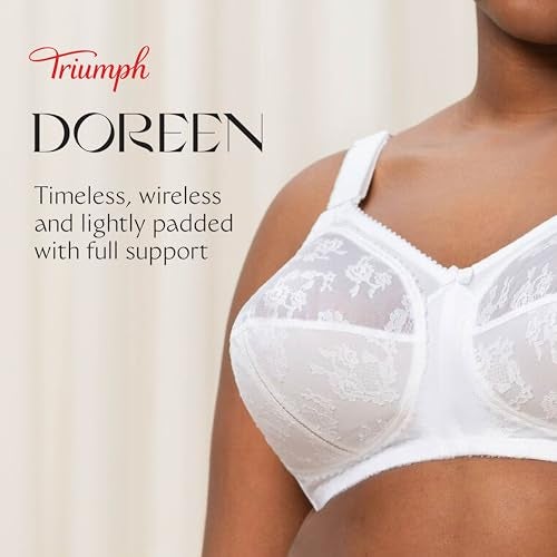 Triumph Doreen Wireless Bra for Women - Classic Full-Cup Support for Everyday Wear - White, 40D - Image 3