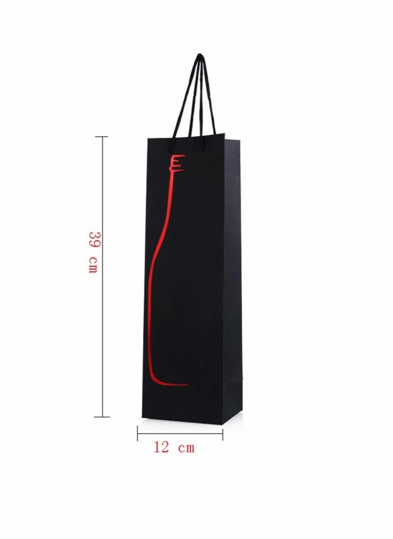 KASTWAVE 12pcs Wine Gift Paper Bags Single Bottle Wine Gift Bags Red Wine Tote Bags with Handles Champagne Carrying Bags for Party Business Retail Merchandise  - Image 3