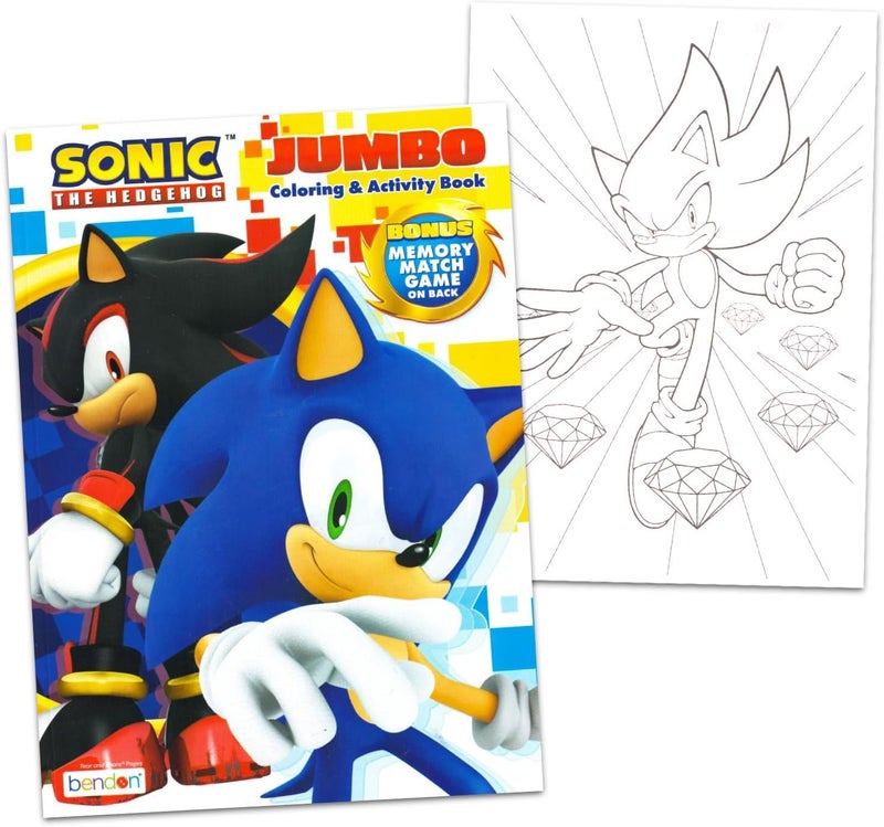 Sonic the Hedgehog Coloring Book for Kids Ages 4-8 - Bundle with Sonic and Shadow Coloring Pages, Activities, Games Plus Sonic Stickers, More | Sonic Activity Book Set for Boys - Image 2