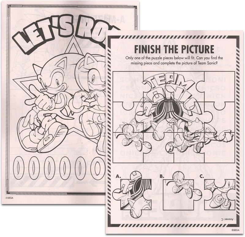 Sonic the Hedgehog Coloring Book for Kids Ages 4-8 - Bundle with Sonic and Shadow Coloring Pages, Activities, Games Plus Sonic Stickers, More | Sonic Activity Book Set for Boys - Image 3