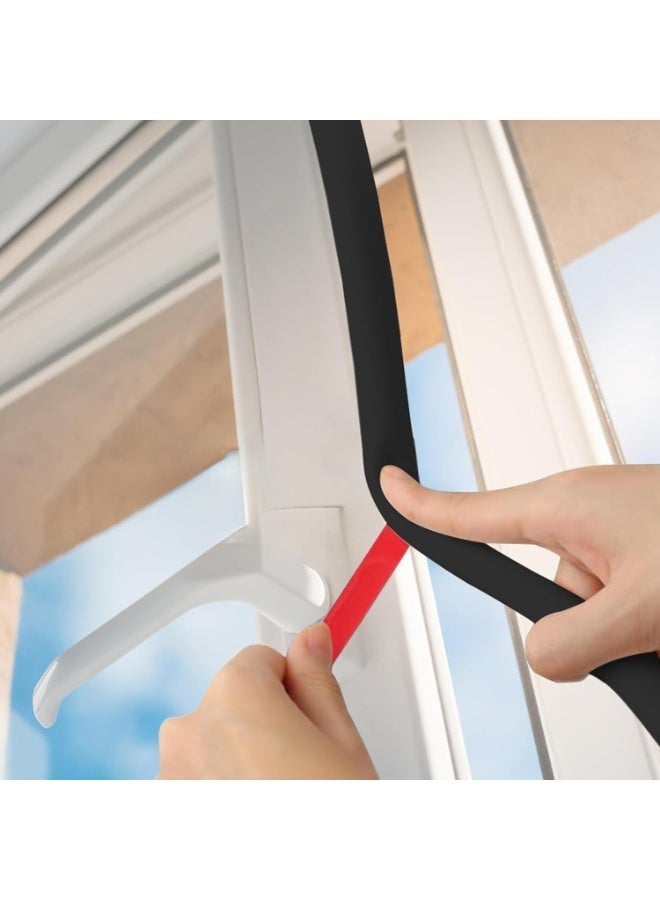 Relex 6 m Rubber Weather Stripping Door Seal Strip, Door Rubber Weather Seal Strip, Self-Adhesive Door Weatherstripping Soundproofing Door Seal Strip for Windows(6m, black) - Image 5