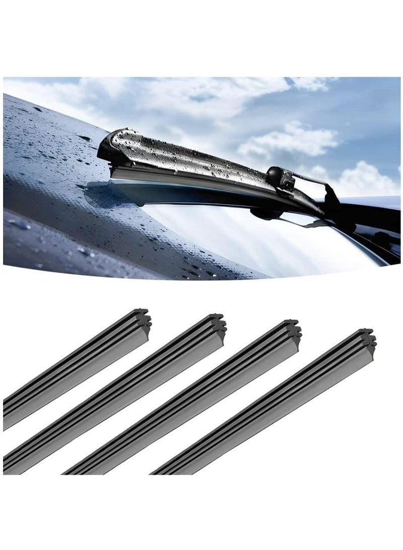 4 قطع من شرائط استبدال شفرات مساحات السيارة بطول 80 سم، عبوة استبدال مطاطية عالمية، طول قابل للتعديل، شفرات مساحات زجاج أمامي فاخرة للسيارات والشاحنات وسيارات الدفع الرباعي - Image 1