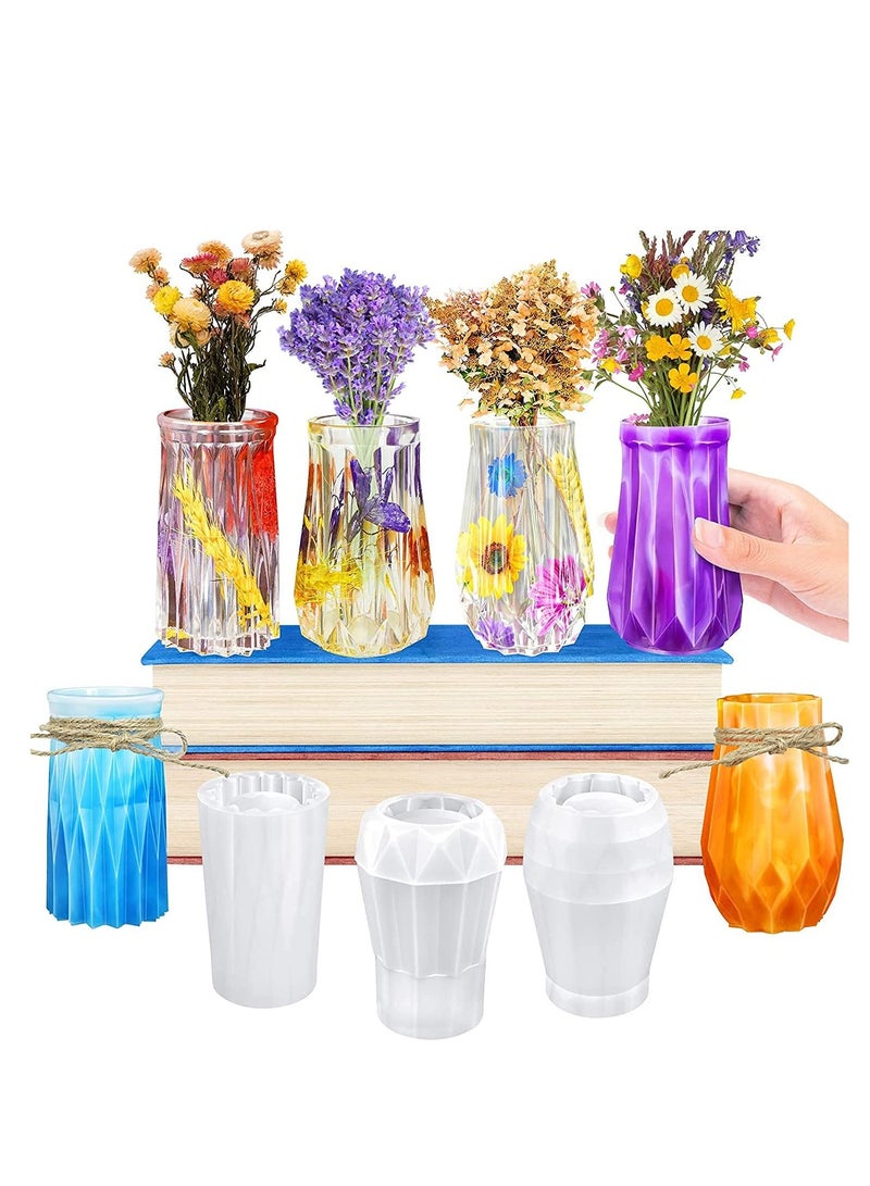 Excefore Vase Silicone Mold Flower Pot Candle Holder Mold, 3 PCS Bud Vase Silicone Molds Kit, Epoxy Casting Flower Vase Molds for Home Decoration - Image 1