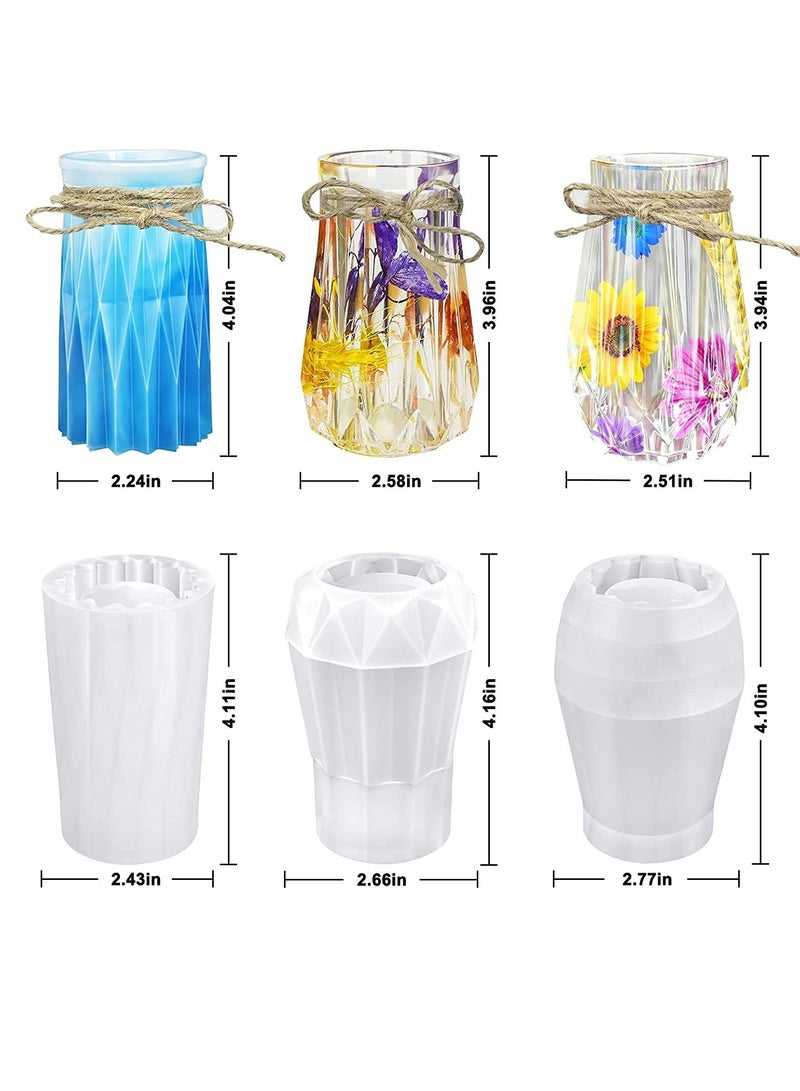 Excefore Vase Silicone Mold Flower Pot Candle Holder Mold, 3 PCS Bud Vase Silicone Molds Kit, Epoxy Casting Flower Vase Molds for Home Decoration - Image 5