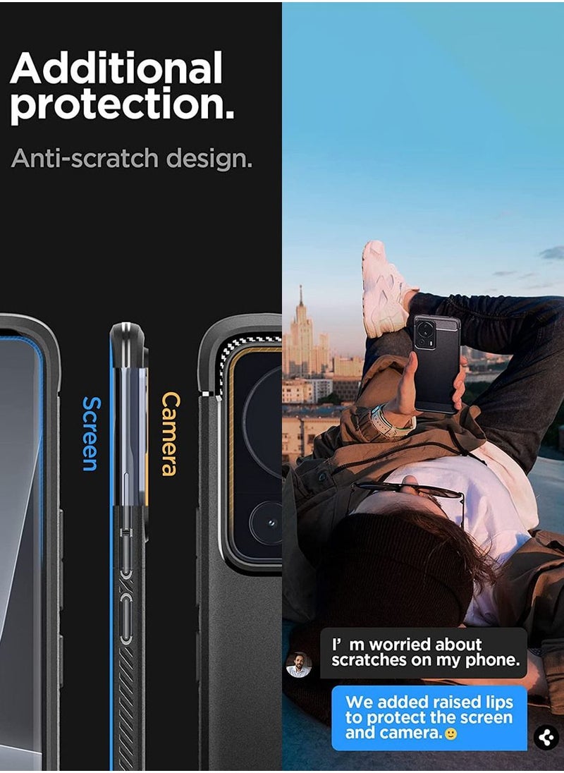 Spigen Rugged Armor for Xiaomi 13 LITE Case Cover with Carbon Fiber Accents - Matte Black  - Image 5
