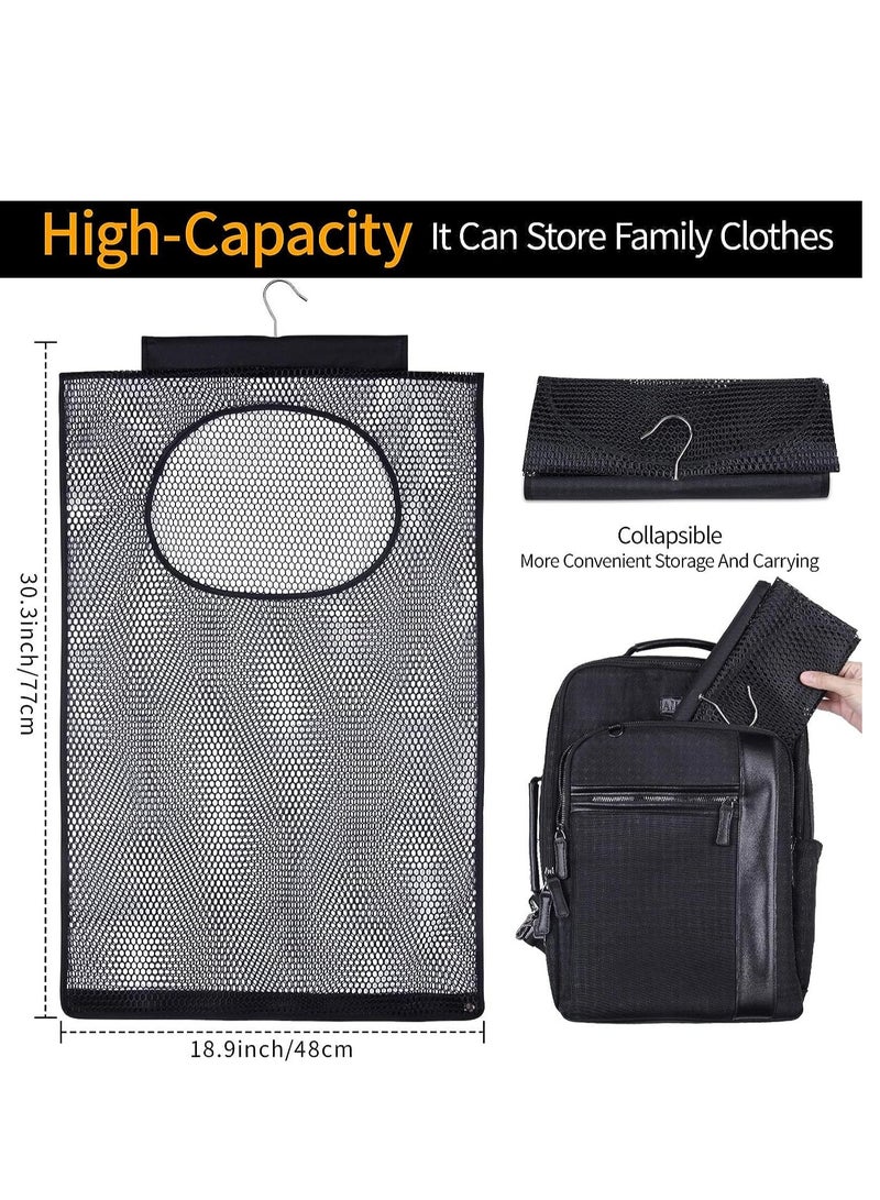 SYOSI Hanging Mesh Laundry Bag Door Hanging Laundry Hamper Bag, Laundry Hamper Bags Collapsible Over Door Laundry Bag Large Hamper Clothes Storager for Space Saving Large Laundry Organizer Bag - Image 5