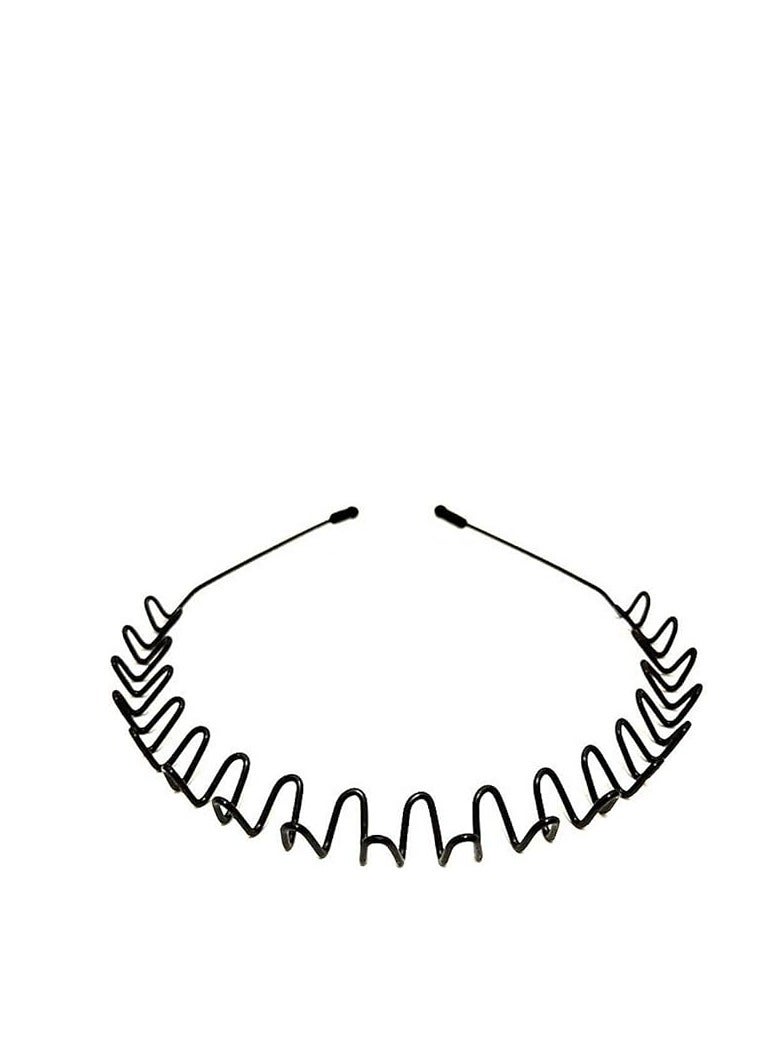 Metal Hair Band for Men Headband Women Bands Unisex Black Wavy Spring Outdoor Sports Headbands Men's Hoop Clips Accessories Simple Elastic Non Slip Head Headwear - Image 2