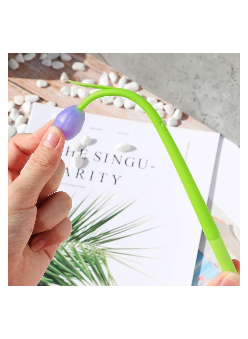 SYOSI 12 قطعة من أقلام الزهور المتغيرة اللون، قلم كروي توليب 0.5 مم حبر جل قلم كتابة إبداعي للمدرسة والمكتب والمنزل، هدية للأطفال والمعلمين والطلاب، زينة حفلات - Image 5