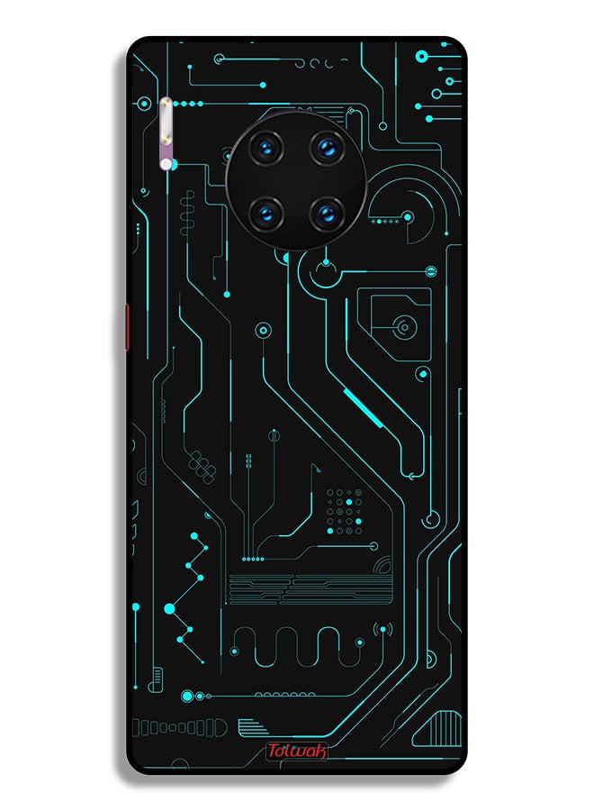 Tolwak Huawei Mate 30 Pro 4G Protective Case Cover Digital Art Circuits Minimalism Multiple Display - Image 2