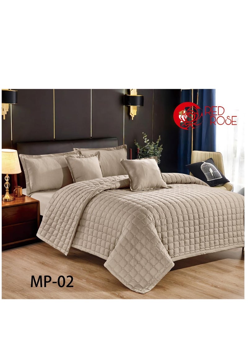 ريد روز - طقم لحاف سرير نفر مفرش مضغوط مكون من 4 قطع مايكروفايبر مقاس 220x160 سم - Image 1