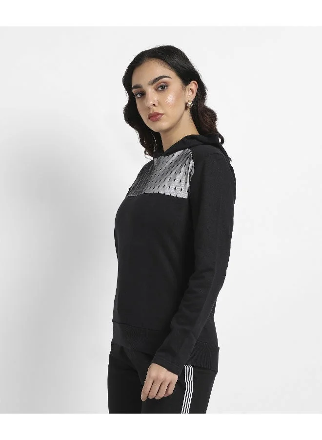 Pinacolada  Women's Black Pullover Hoodie With Mesh Details for Women | Best Price UAE