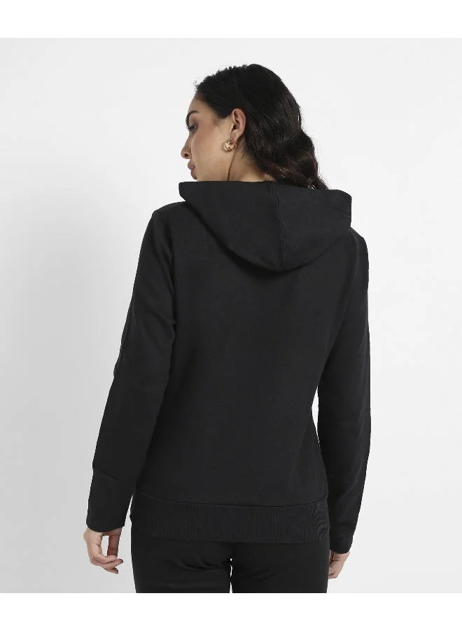 Pinacolada  Women's Black Pullover Hoodie With Mesh Details for Women | Best Price UAE