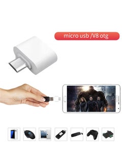 Generic Mini OTG Data Converter V8 Converter USB 2.0 to Micro USB Adapter for Android Phones (White)  - Image 1