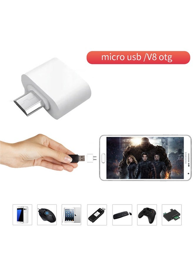 Generic - Mini OTG Data Converter V8 Converter USB 2.0 to Micro USB Adapter for Android Phones (White) - Image 1