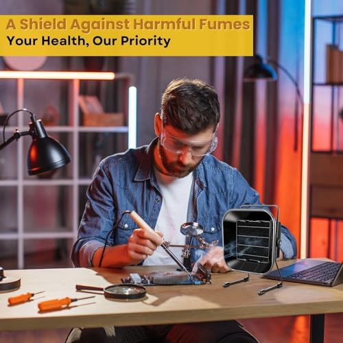 DISHIVA ESD Safe Adjustable Solder Smoke Absorber Fume Extractor Carbon Filter Quiet Exhaust Fan for Soldering Station - Image 2