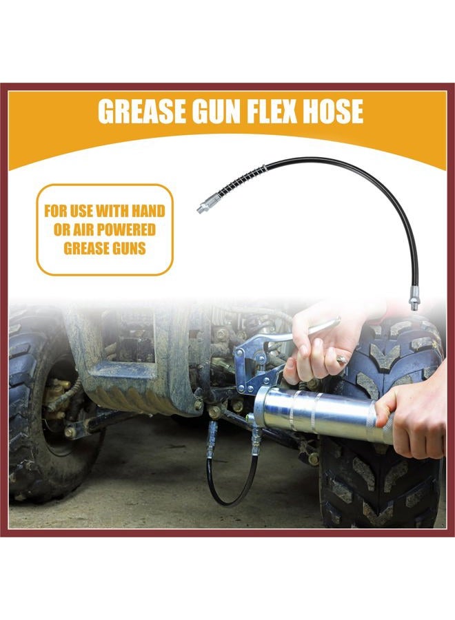 HEROFFIX 1Pc 24 Inch Universal 1/8" NPT Grease Gun Flex Hose - Trailer Flex Grease Hose Extension Non-Slip - Metal Black Replace Parts - Image 2