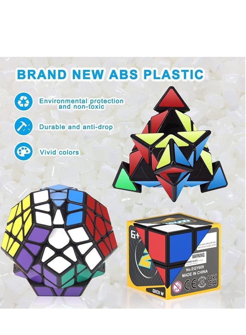 Speed Cube Set, Speed Cube Bundle of 2x2x2 3x3x3 4x4x4 Megaminx and Pyramid Cube Smoothly Magic Cube Collection for Kids  Adults - Image 2