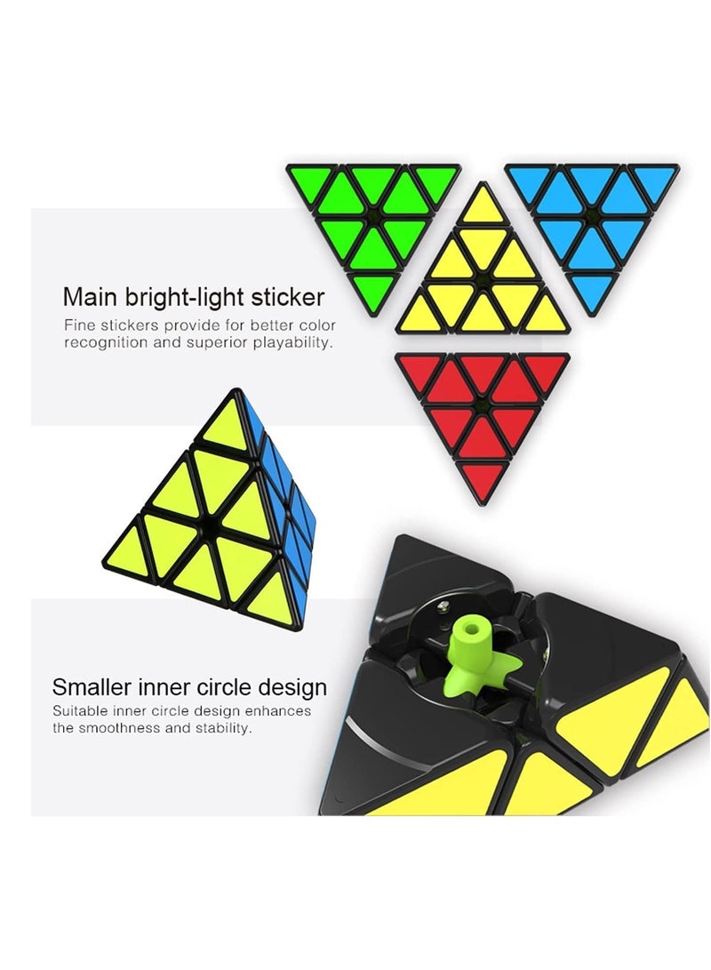 Speed Cube Set, Speed Cube Bundle of 2x2x2 3x3x3 4x4x4 Megaminx and Pyramid Cube Smoothly Magic Cube Collection for Kids  Adults - Image 5