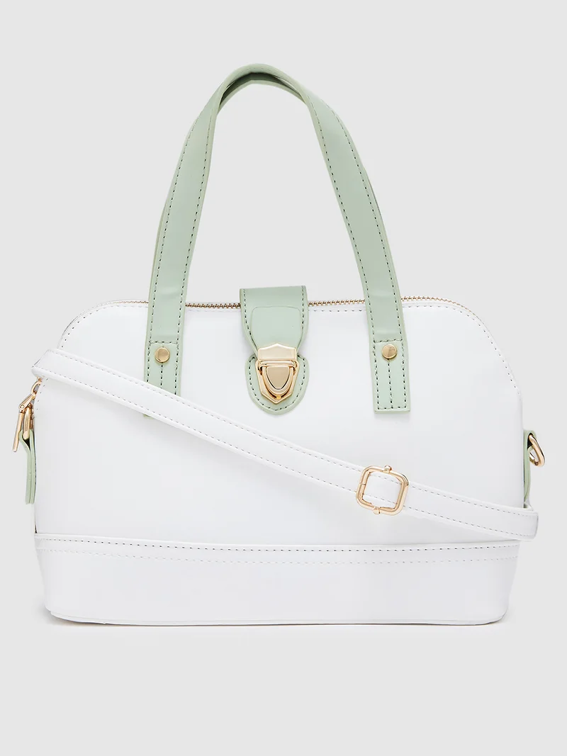 globus Globus Women Mint Green Colourblocked Casual Sling Bag
