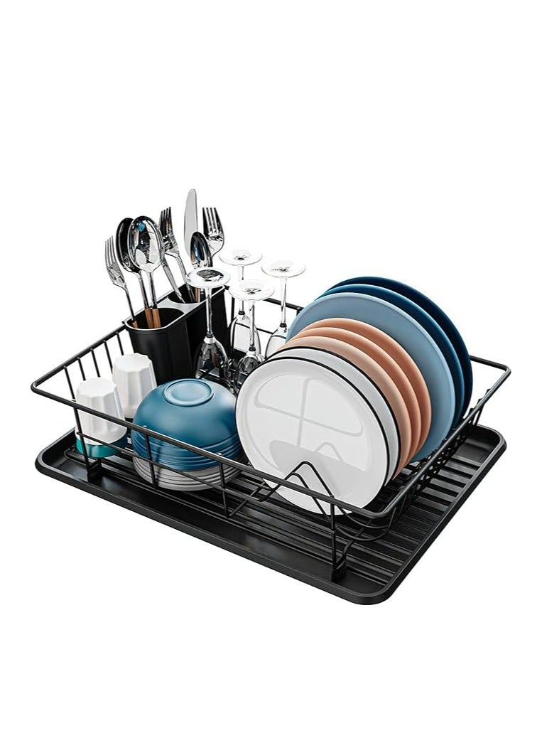 ZIMNEST - Dish Rack Dish Drying Stand Dish Drainer Plate Rack Dish rake Kitchen Organizer Dish Drying Rack Countertop Large Antibacterial Kitchen Utensils Dish racks Dish Stand (Black) - Image 1