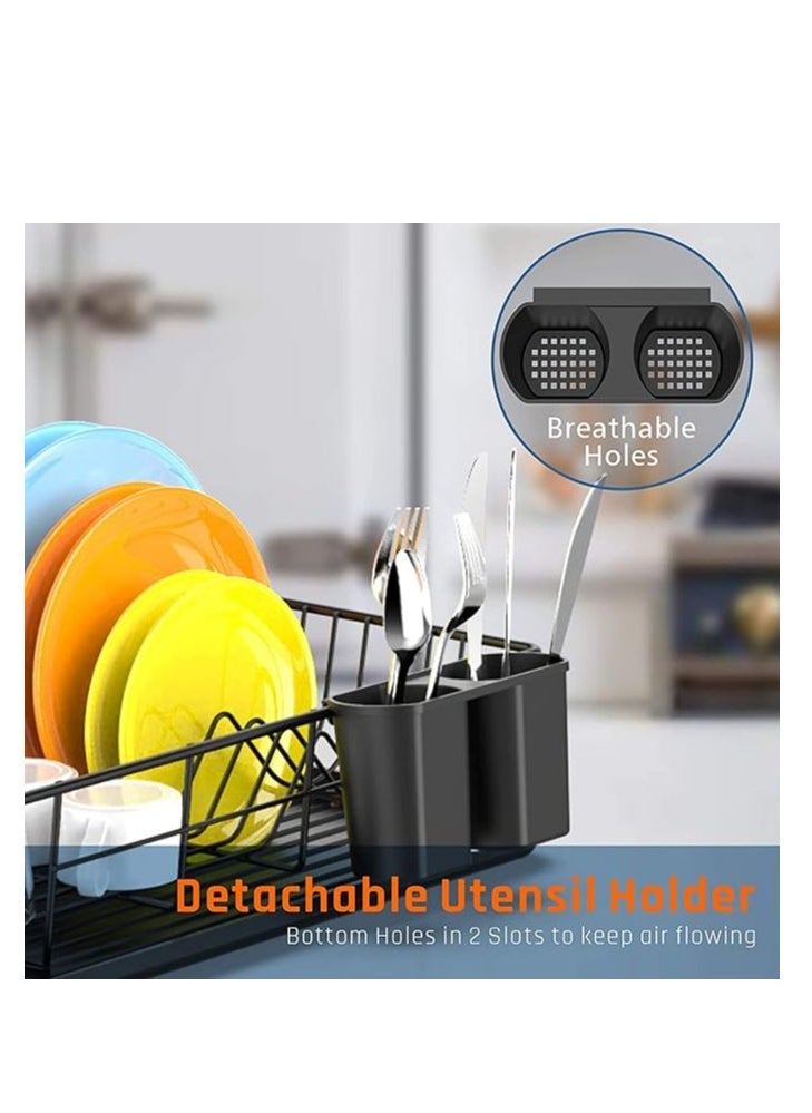 ZIMNEST - Dish Rack Dish Drying Stand Dish Drainer Plate Rack Dish rake Kitchen Organizer Dish Drying Rack Countertop Large Antibacterial Kitchen Utensils Dish racks Dish Stand (Black) - Image 1