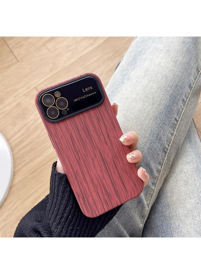 اس-توب جراب لهاتف iPhone 13 Pro Max مصنوع من مادة TPU ذات حبيبات خشبية مع فيلم عدسة - Image 1