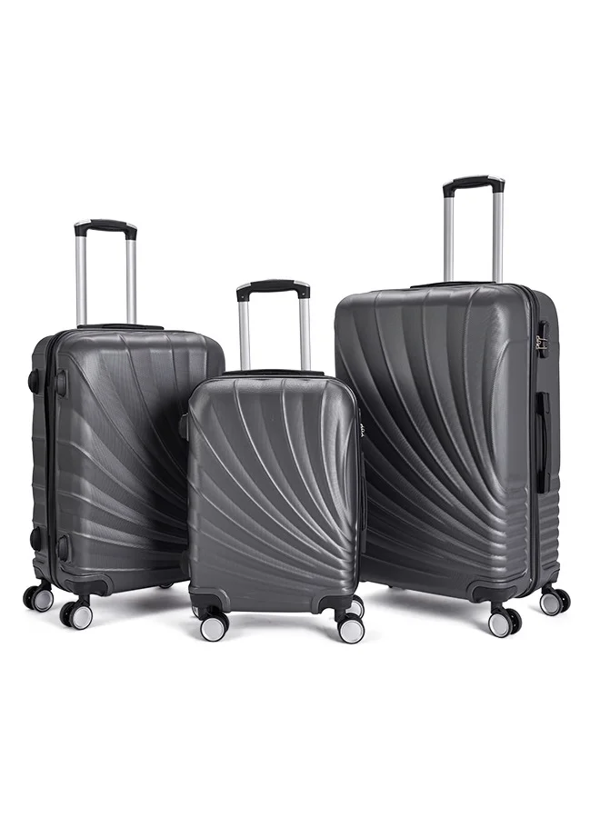LIMRA Travel Bags From limra it consists of 3 luggage bags with a modern design and a solid grey color