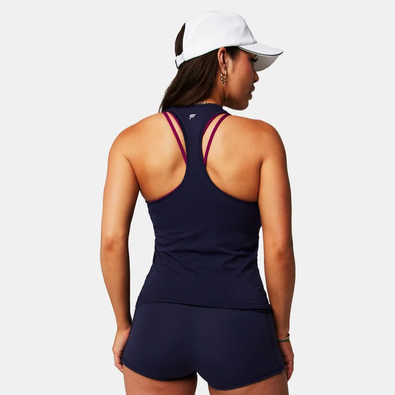 Fabletics توب تانك تدريب ريسر باك فيذر تك+ للنساء