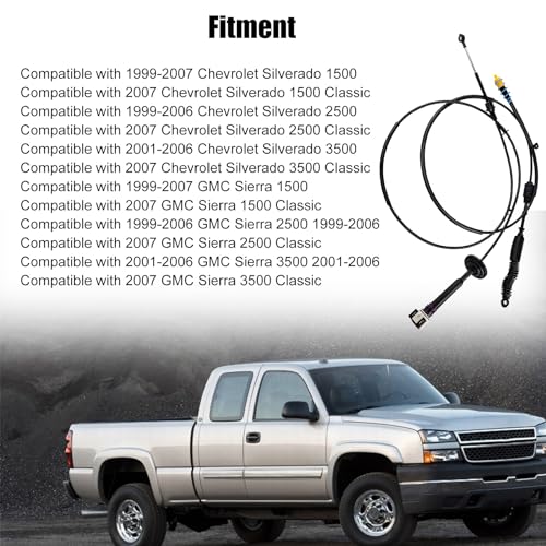 WMPHE Automatic Transmission Gear Shifter Cable Replacement for 12477640 Compatible with 1999-2007 Chevy Silverado GMC Sierra 1500 2500 3500 Classic - Image 3