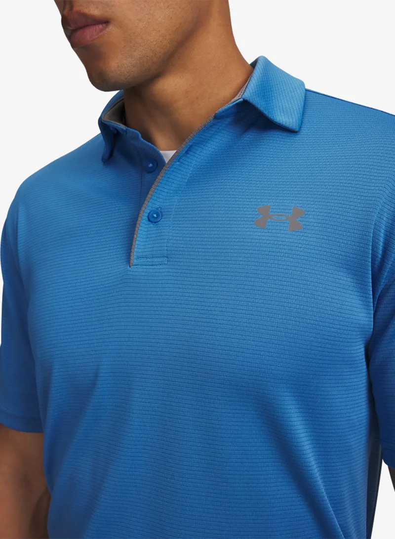 Under Armour Aegean Blue /  / Graphite Tech Polo T-Shirt for Men | Best Price UAE