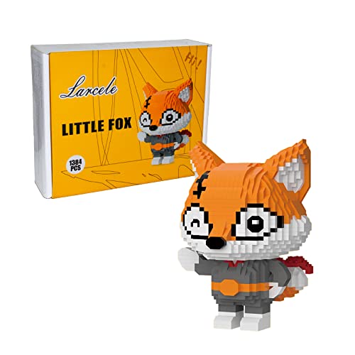 Larcele Animal Series Micro Building Blocks Animal Set DIY Mini 3D Building Toy Bricks1384 Pieces KLJM07 Little Fox - Image 1