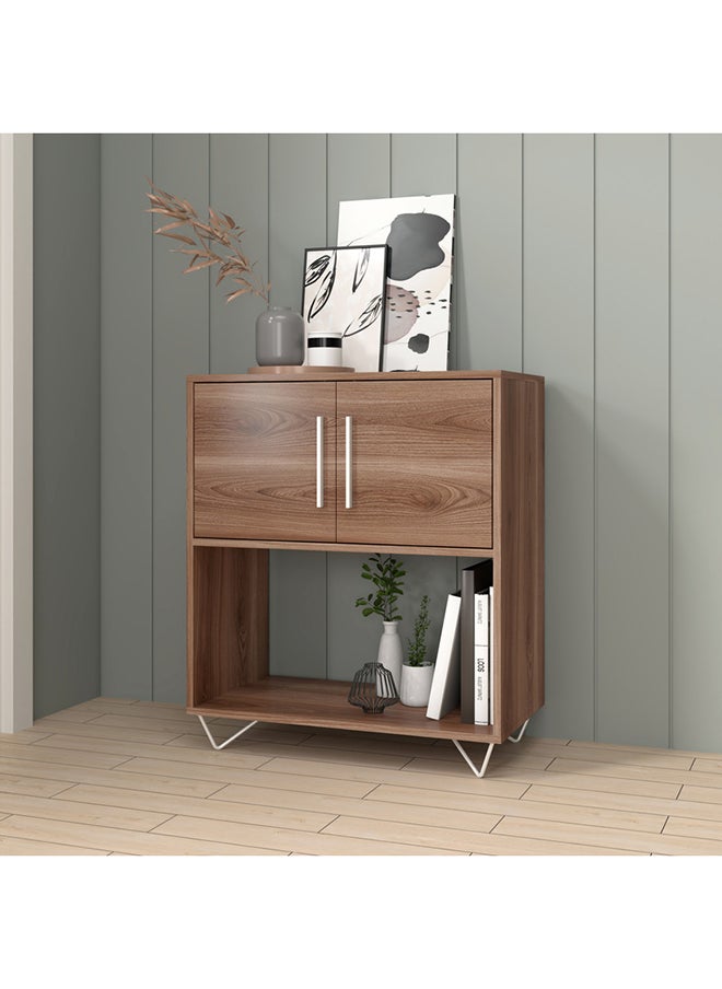 Home Box Wooden Storage Cabinet Cupboard Sideboard - Mdp 15Mm Color Nutbrown 35.5 x 67.5 x78.5 cm  - Image 1