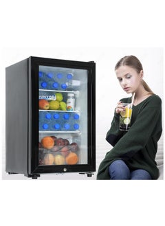 65L Refrigerator with Key Lock Glass Door, AC 220V Beverage Fridge Cooler for Food Drinks Skincare Great for Home Office Hotel - pzsku/Z94FFEA36364720AB2C7BZ/45/_/1702726904/27a34ff9-5d67-4b19-89c3-c7bb70cdb8e9