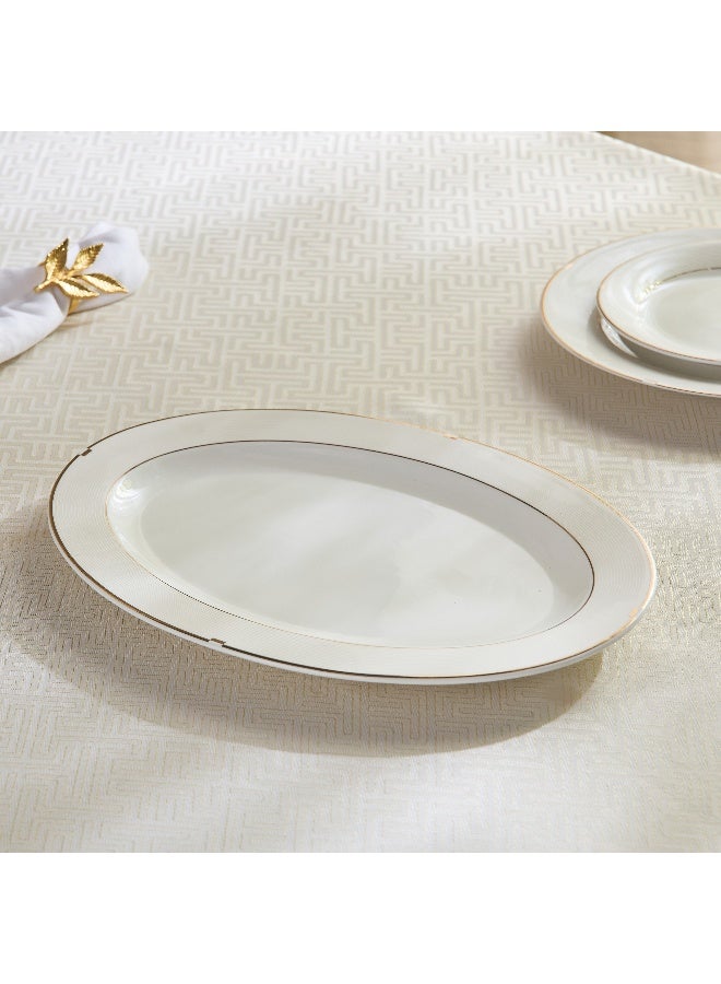 Home Box Gold Rib Serving Platter - 35.5 cm - Image 1