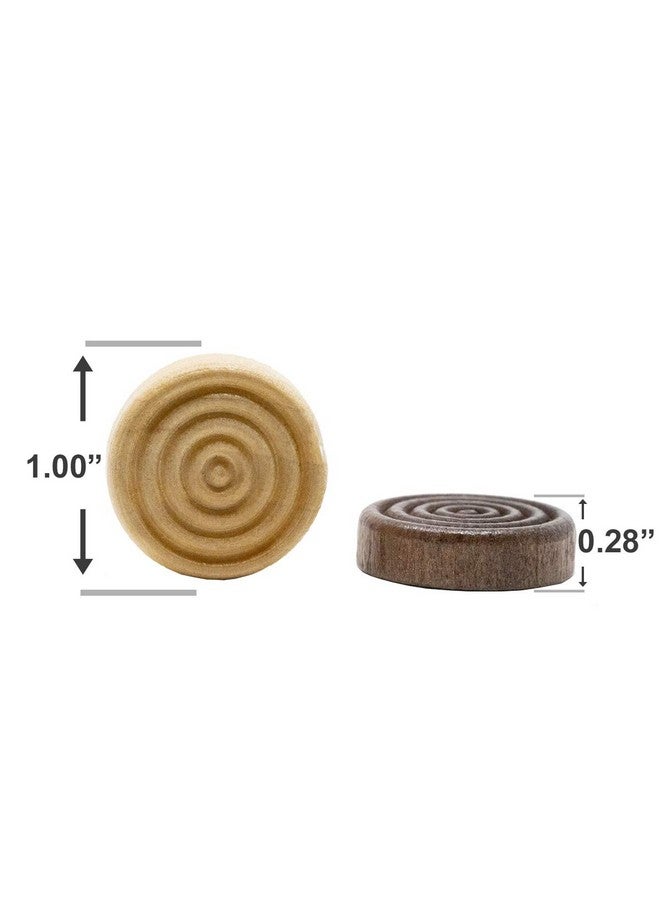 Da Vinci DA VINCI Solid Wood Backgammon and Checkers Pieces 30 Replacement Ridged Game Chips with Cloth Storage Bag (1 Inch Diameter) - Image 2