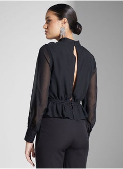 True Decadence High Neck Balloon Sleeve Top  - Image 2