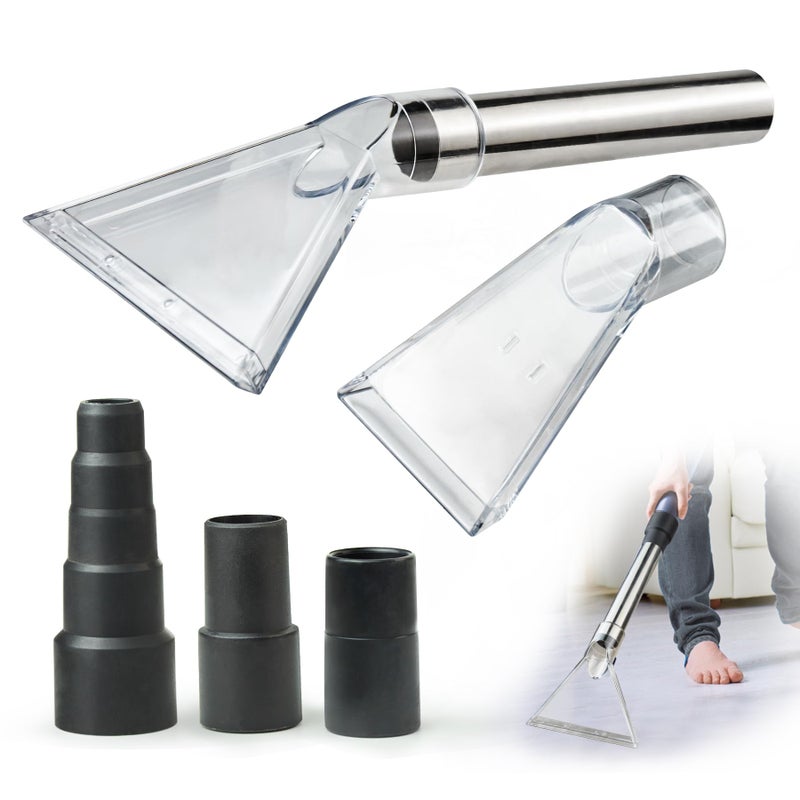 stochastic box Universal Clear Vacuum Extraction Accessory with 1-1/4â€œ,1-7/8â€ and 2-1/2â€ Adapter,Compatible with All Shop Vac Extractor,Wet Dry Vacuum Cleaner Attachments for Upholstery,Carpet Cleaning,Car Detailing - Image 1