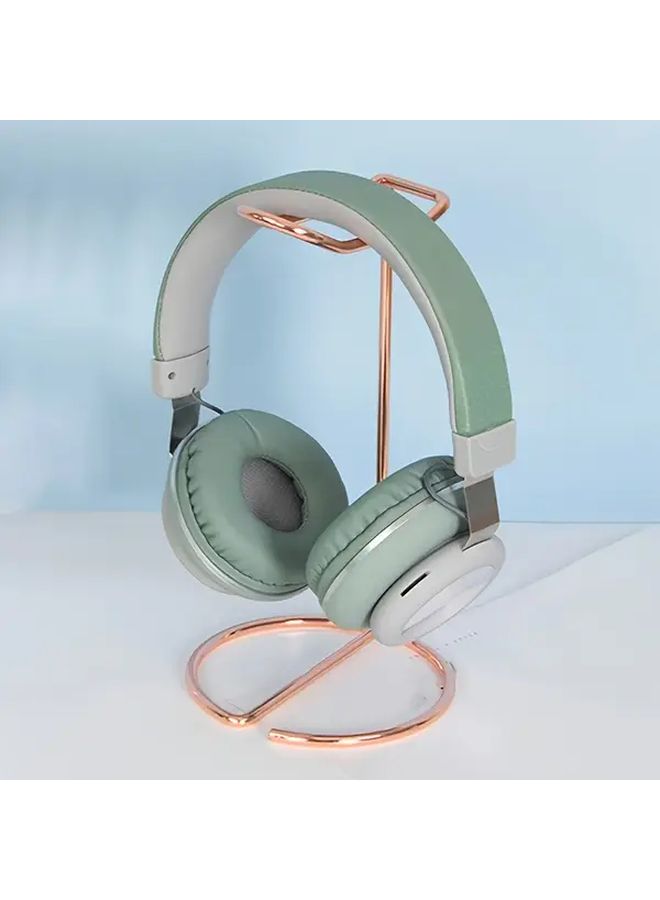 Rose Gold Metal Headphone Stand with Clip Desktop Holder for Home and Office Use - Image 3