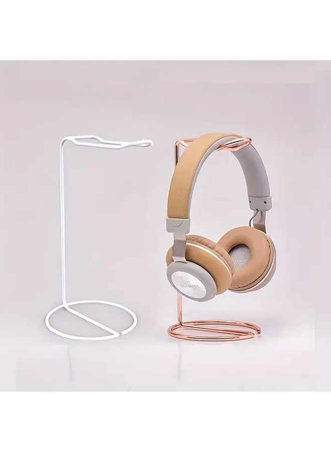 Rose Gold Metal Headphone Stand with Clip Desktop Holder for Home and Office Use - Image 4