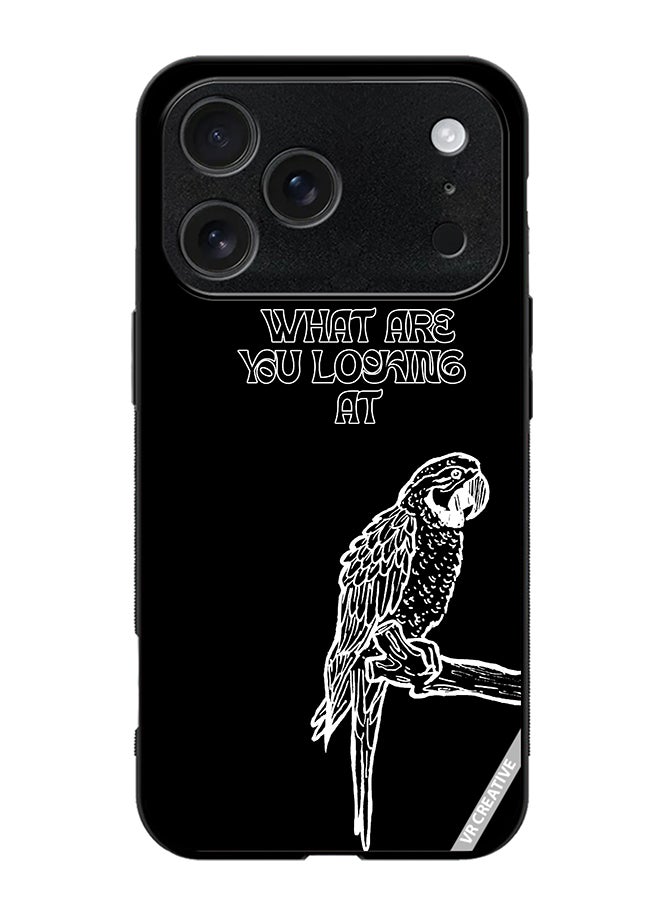 غطاء حماية لجهاز آبل آيفون 17 برو ماكس بتصميم ببغاء مضحك متعدد الألوان