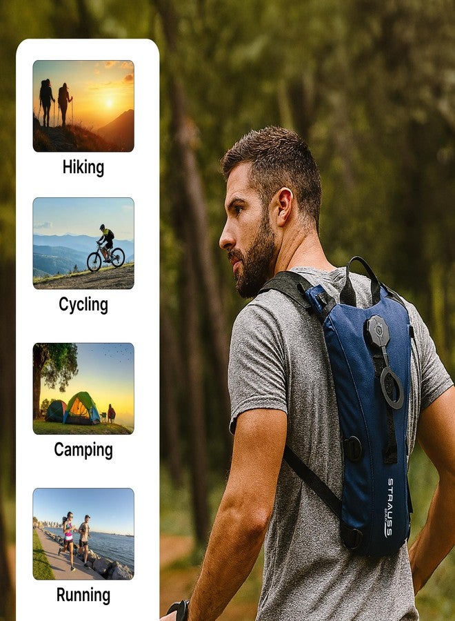 STRAUSS Hydration Bag for Bike | Multi-Compartment | 3L Water Pouch for Trekking | 600D Waterproof Fabric Bag for Camping | Riding Backpack for Bikers | Hydration Bag with Bladder | Unisex Backpack - Image 4