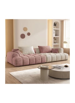A to Z Furniture Bianca Modular Sofa in Corduroy Fabric in Pink and White Color Modular Sofa 200cm 
